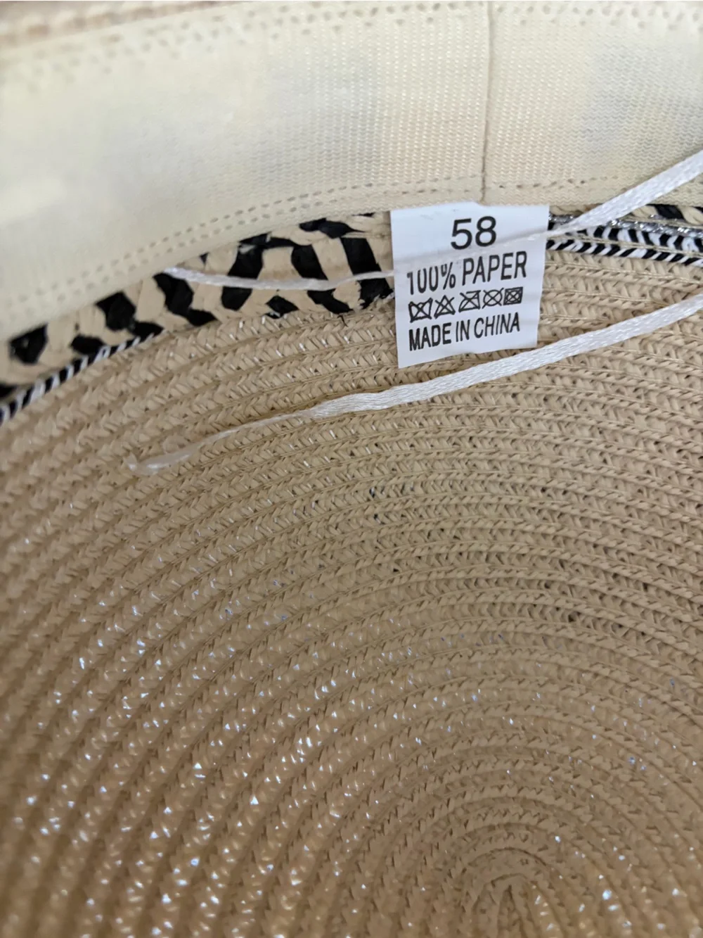 Wide Brim Straw Sun Hat - Beige